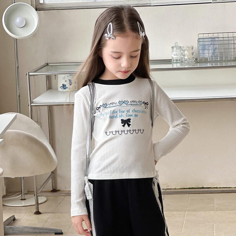 Girls' Long Sleeve Sweet Versatile T-Shirt