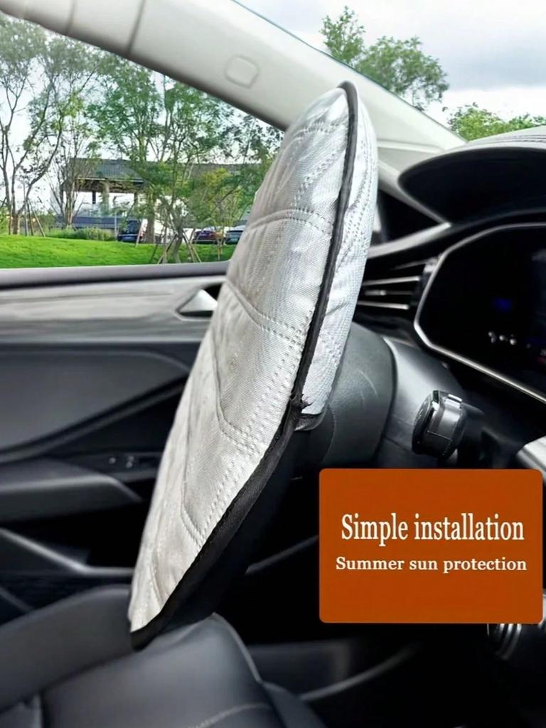 Universal Car Steering Wheel Sun Visor - Sun & Heat Insulation, Anti-Glare, Fits All Cars