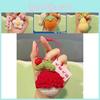 Charming Knitted Crochet Apple Plush Keychain Decor Featuring Vibrant Floral Colors