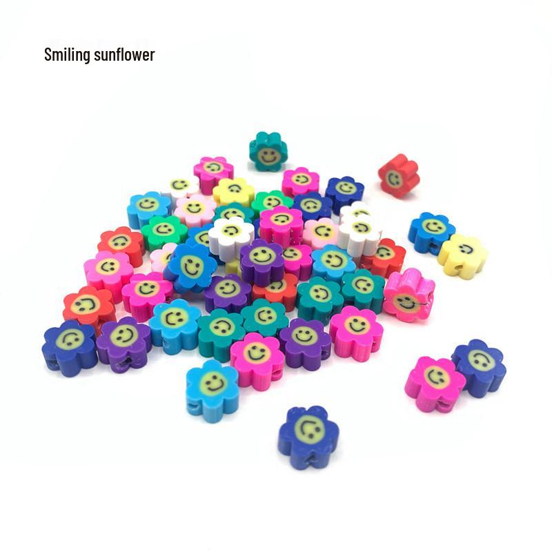 Colorful Fruit & Smiley Face Polymer Clay Beads Bracelet DIY Jewelry Accessories