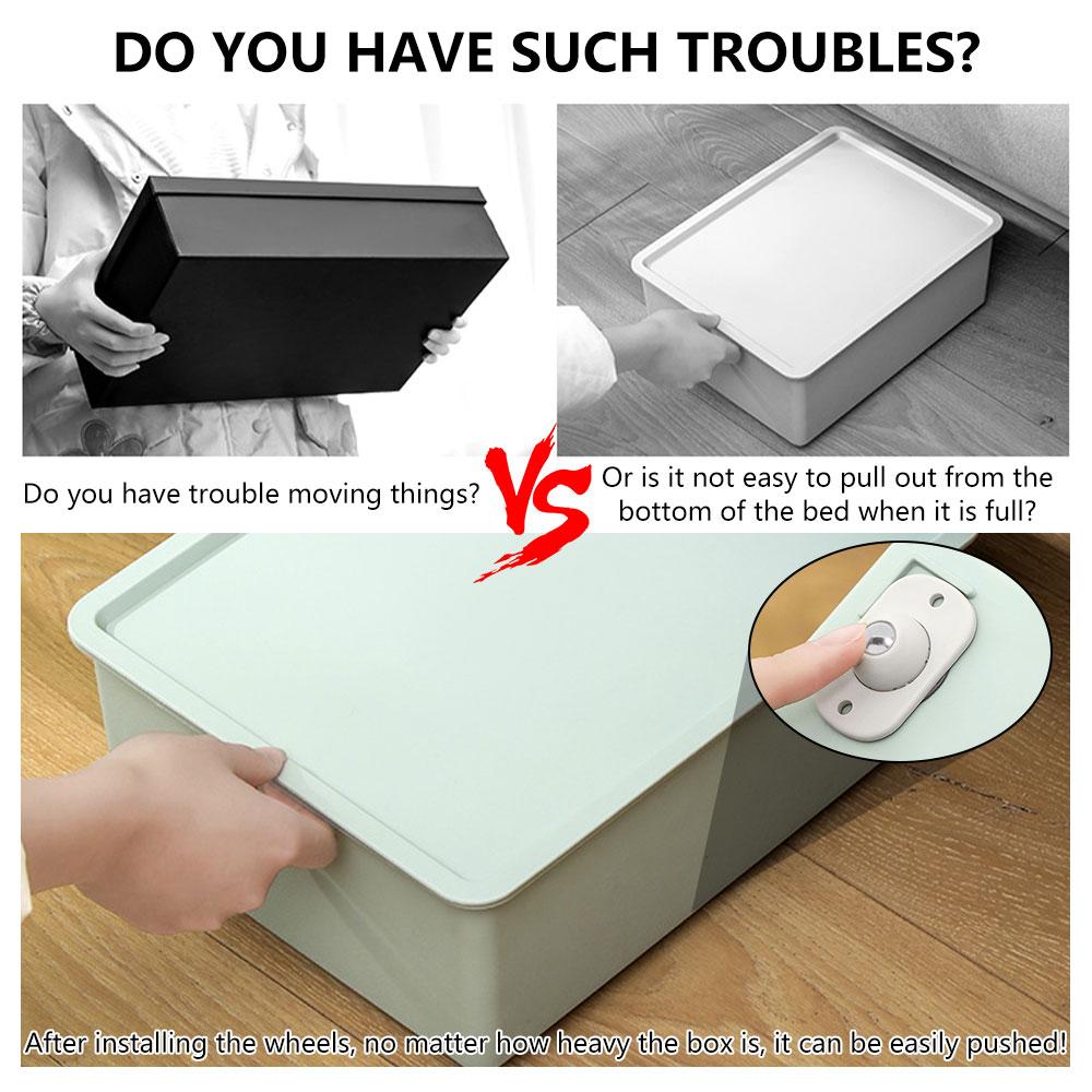 8/12Pcs Self Adhesive Type 360 Degree Rotating Roller Wheels Stainless Steel Mute Ball Universal Wheel 1 Beads