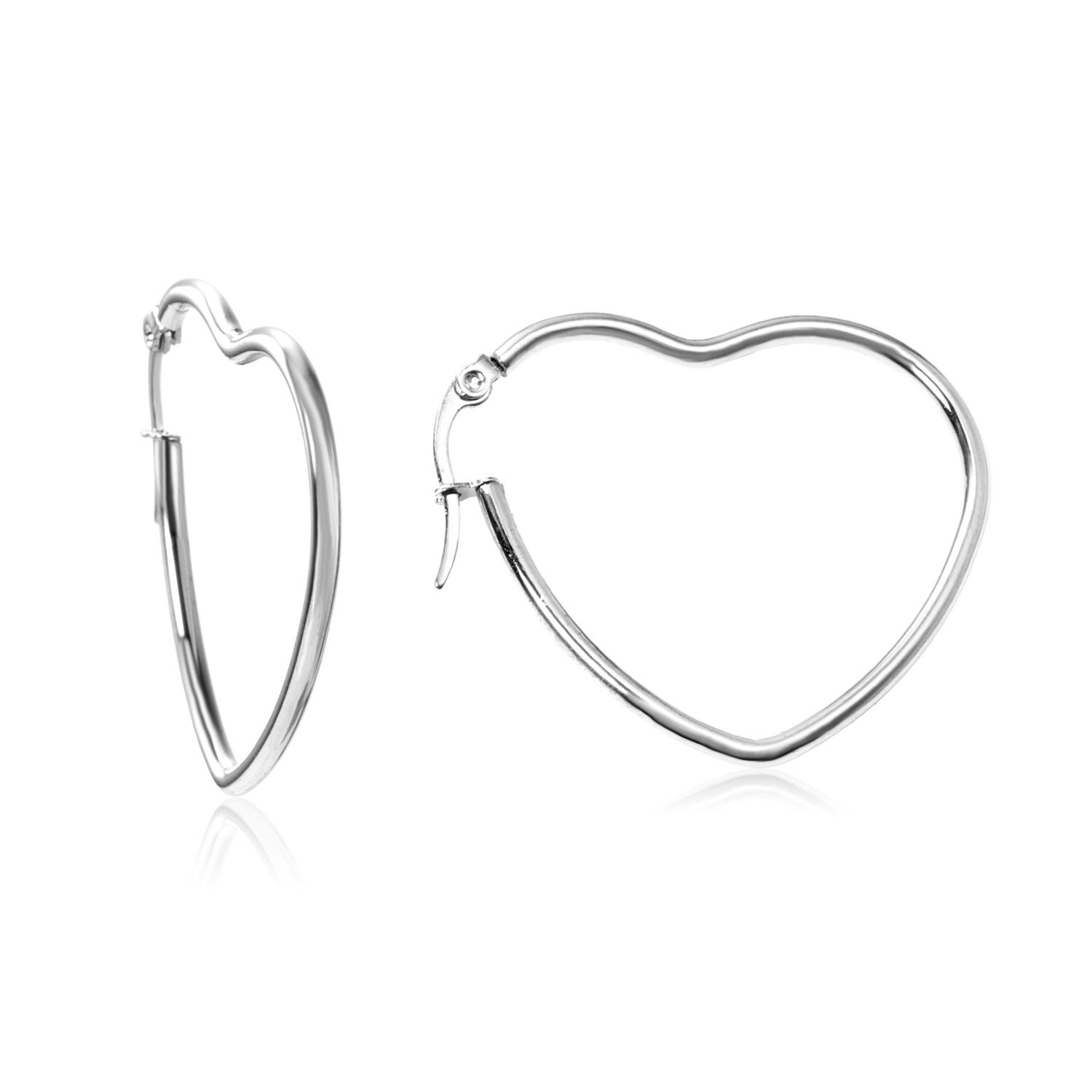 

Fashionable Stainless Steel Love Earrings Personalized Light Luxury High-end Heart-shaped Earrings INS Style Girls Jewelry 50mm