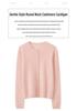 Lekasha Women's 100% Pure Cashmere Round Neck Seamless Knit Cardigan