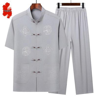 Men's Summer Chinese Style Tang Suit Set