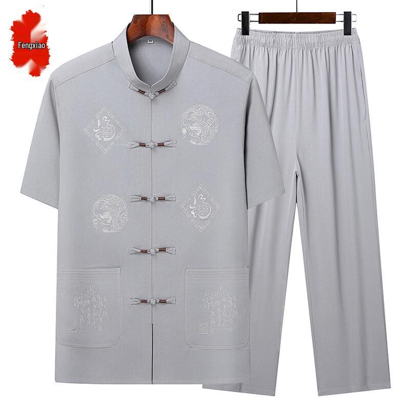Men's Summer Chinese Style Tang Suit Set