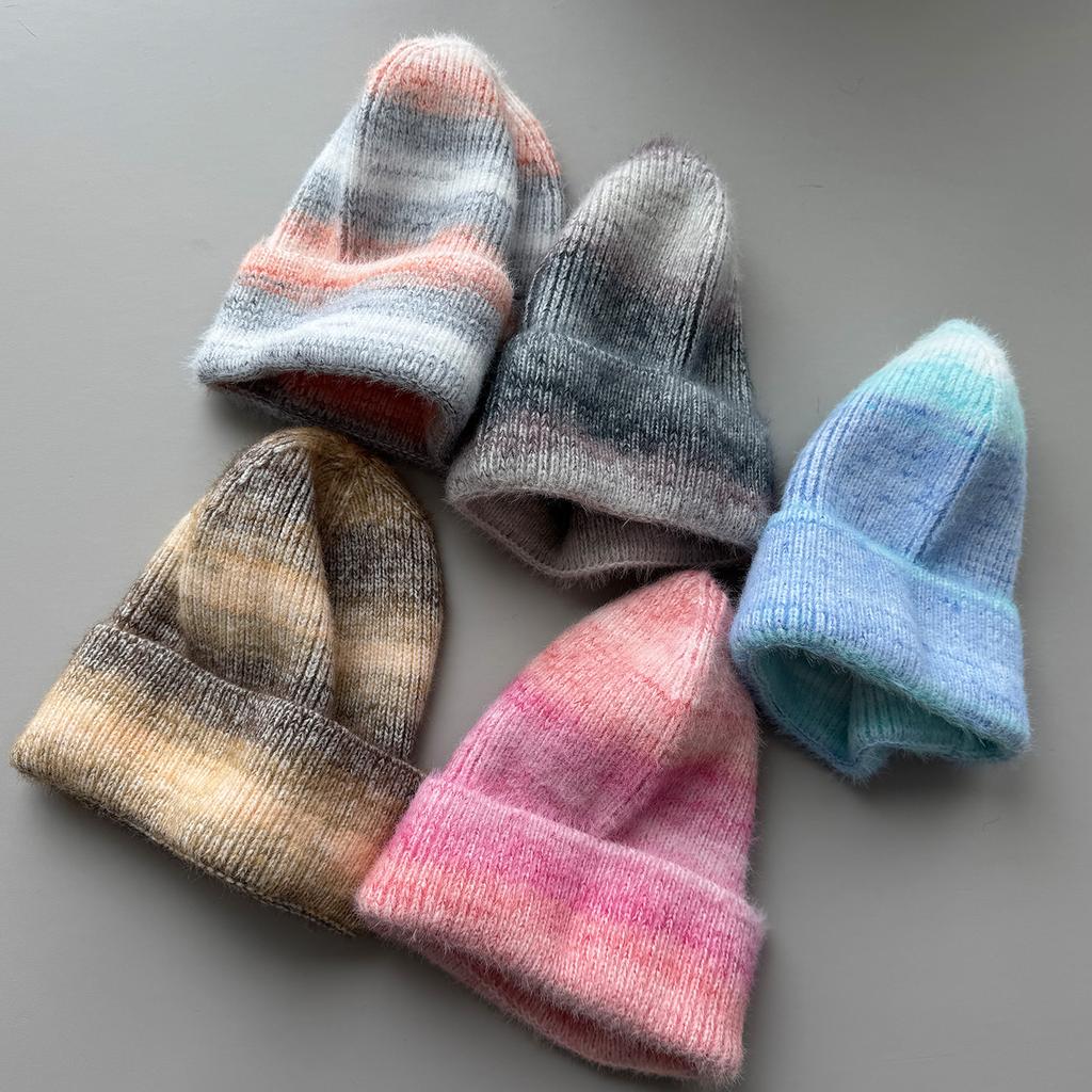 Multi-color Gradual Change Knitted Hat Winter Outdoor Warm Personality Color Trend Versatile Ear Protector Cold Hat Men and Women
