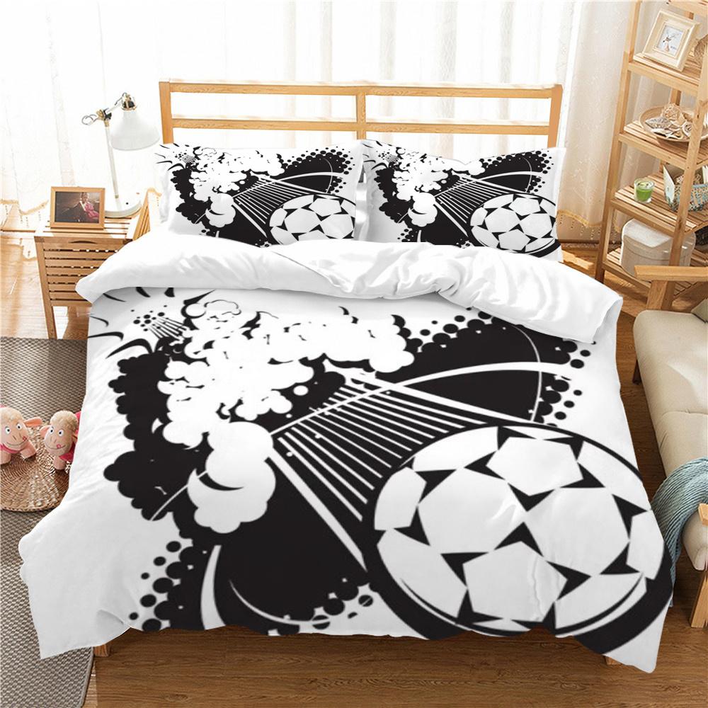 

Пододеяльник с 3D футбольным принтом, дышащий чехол для футбола, королевский размер, постельные принадлежности, женский роскошный домашний текстиль, наборы покрывал EU Single 135x200cm