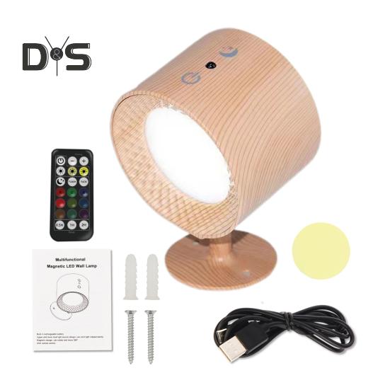 LED-Wandlampe mit Fernbedienung, einstellbare Helligkeit, Farbtemperatur, wiederaufladbare Wandhalterung, Nachttischlampe, Nachtlicht