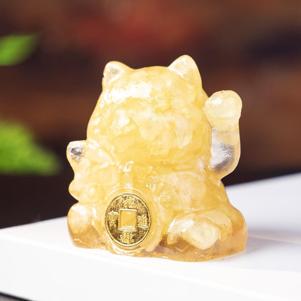 Crystal Waterstone Animal Ornament With Shell Accents For Office Desk Decor