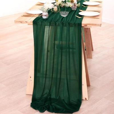 Reusable Sheer Chiffon Table Runner Solid Color Soft Gauze Table Runner Sheer Fabric Washable Wedding Table Runner Wedding Arch