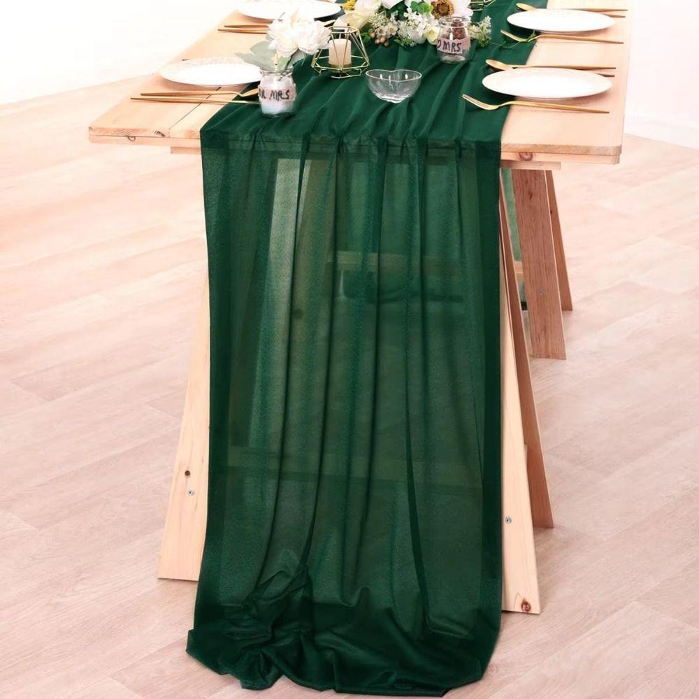 Chiffon Sheer Chiffon Table Runner Reusable Wedding Table Runner  Dinning Table