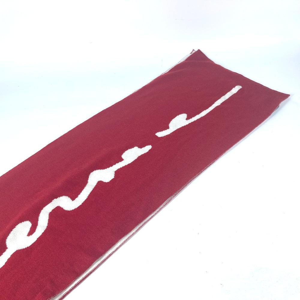 VERSACE Logo Bicolor  Scarf wool Red/White