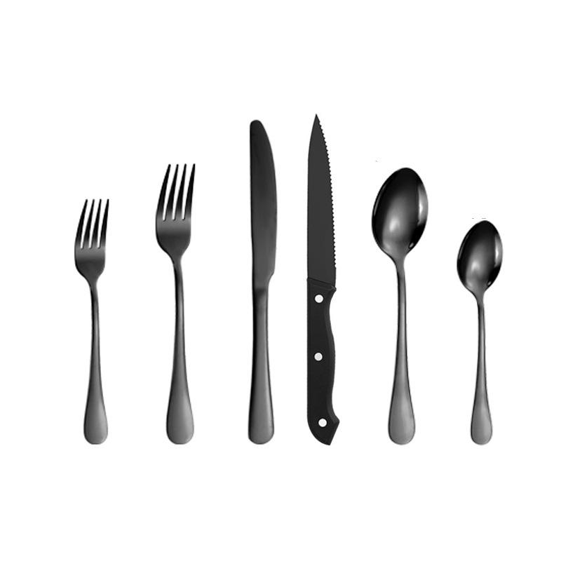 Stainless steel tableware set 8-person knife, fork and spoon set 48-piece set Color boxed steak knife