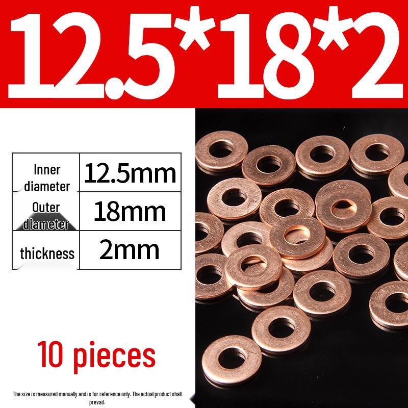2mm Pure Red Copper Sealing Ring Marine Instrument Flat Washer