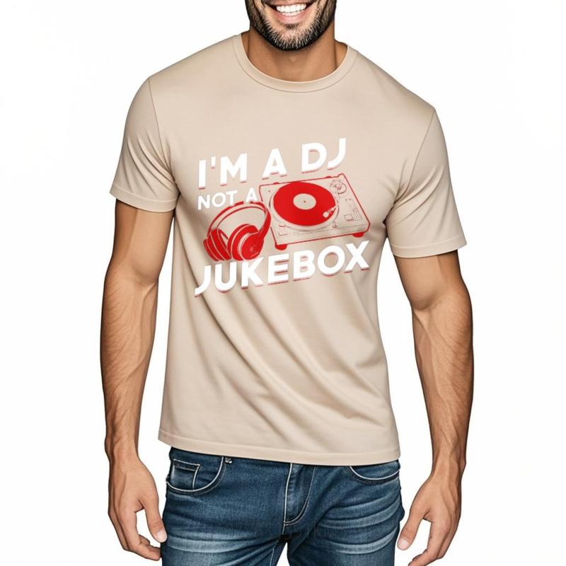 Fashion Tee Travel Tshirt Unisex Teenagers Oneck Tshirt Vintage Im A Dj Not A Jukebox Comfort For Him Tops Streetwear Tee