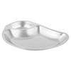 Double Compartment Stainless Steel Dumpling Plate Mango Shape Kitchen Snack Dish Sauce Dipping Dish Dumplings Plate