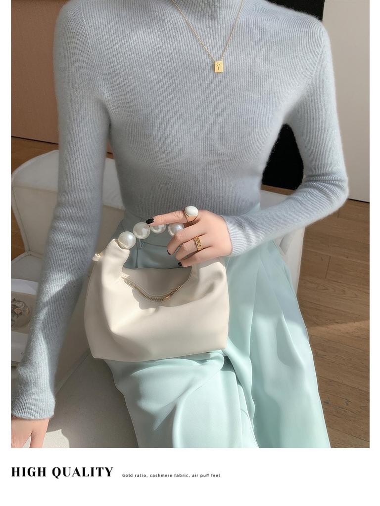 Women's Slim-Fit Ribbed Cashmere Turtleneck Sweater - 100% Pure Cashmere