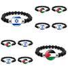 Israel Palästina Flagge Edelstein Armband Unisex Schwarz Perlen Schmuck Großhandel