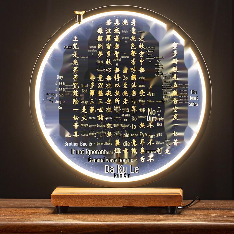 Zen Buddha Hand Ceramic Backflow Incense Burner with Light Ring and Heart Sutra Ornament for Indoor Decor