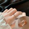 Women's Cross Zirconia Fashion Ring, Personalized Design, Cool Style, Adjustable Open Index Finger Accessory.