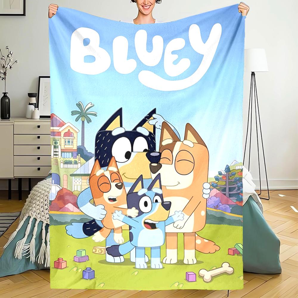 Manta Impresa con Tema de Bluey - Perfecta para Sofá, Cama, Viajes y Uso al Aire Libre | Lavable a Máquina, Acogedora y Duradera.