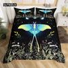 Capa de edredom borboleta e mariposa da morte, capa de edredom, caveira gótica, flor, estrela, céu, lua, conjunto de cama, poliéster, boho, exótico, preto, capa de edredom