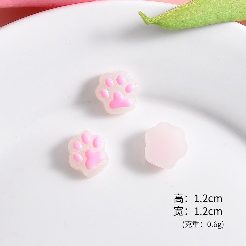 10Pcs Cartoon Cat Claw Flat Bottom Resin Accessories DIY Materials Phone Case Accessories Hair Clip Materials Bead Decorat