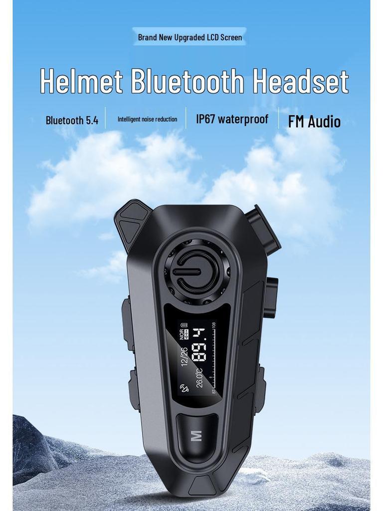 Waterproof Bluetooth Motorcycle Helmet Earphones with Noise Cancelling & Multi-person Intercom