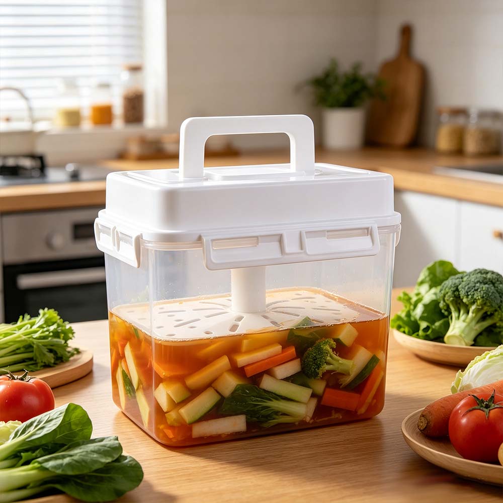 5 L Kimchi Press Container Rectangle Fresh Keeping Box Portable Ferment Storage Container Travel