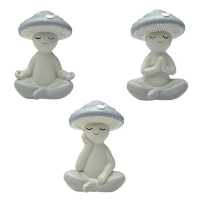 Miniature Meditations Mushroom Statue With Intricate Detail Ideal For Home Office Decoration and Garden Ornament Gift