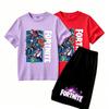 Anime Game Fortress Print Outdoor Street Kids T-shirt and Shorts Summer Home Casual Outfit Boy and Girl's Sports Set
