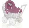 Sweet Baby Doll Stroller Woven White with Pink Retro Bedding Set and Soft Padding Stella