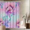 Watercolor Peony Shower Curtain – Purple Pink Floral Bath Decor, 59X70.8In & More Sizes, Easy Clean