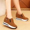 comemore 2025 New Woman Sneakers Casual Thick-soled Shoes Breathable Increased Shoes Ladies Casual Black Female Sports Shoes