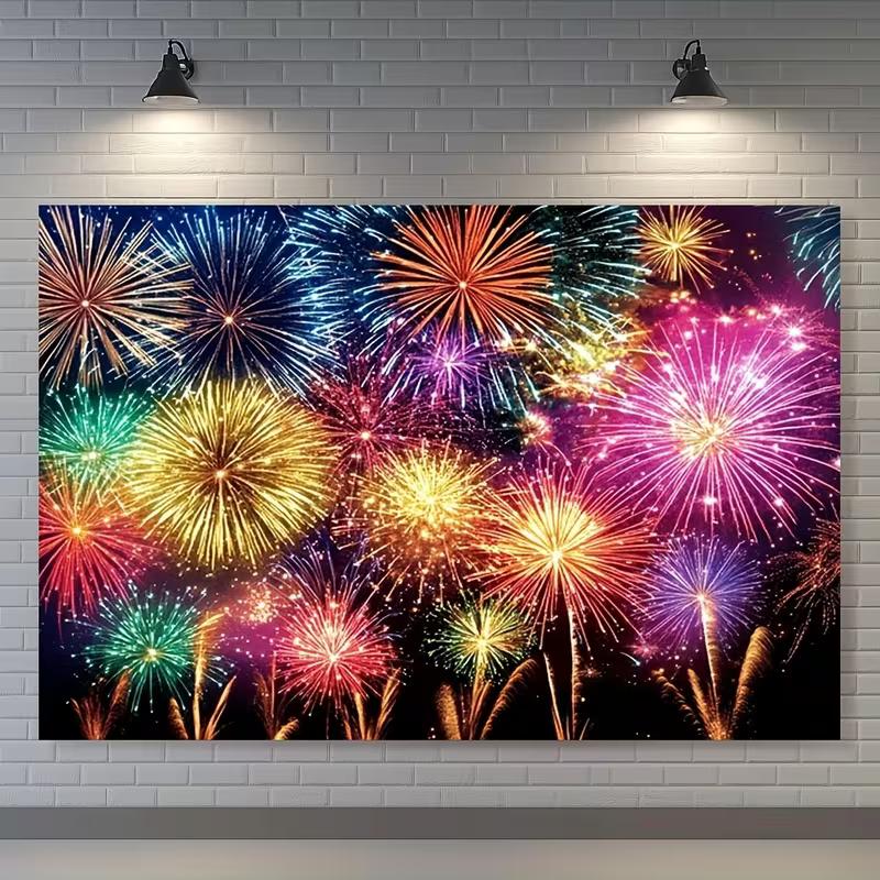 2D Colorful Fireworks Background for Wedding & Birthday Photoshoot