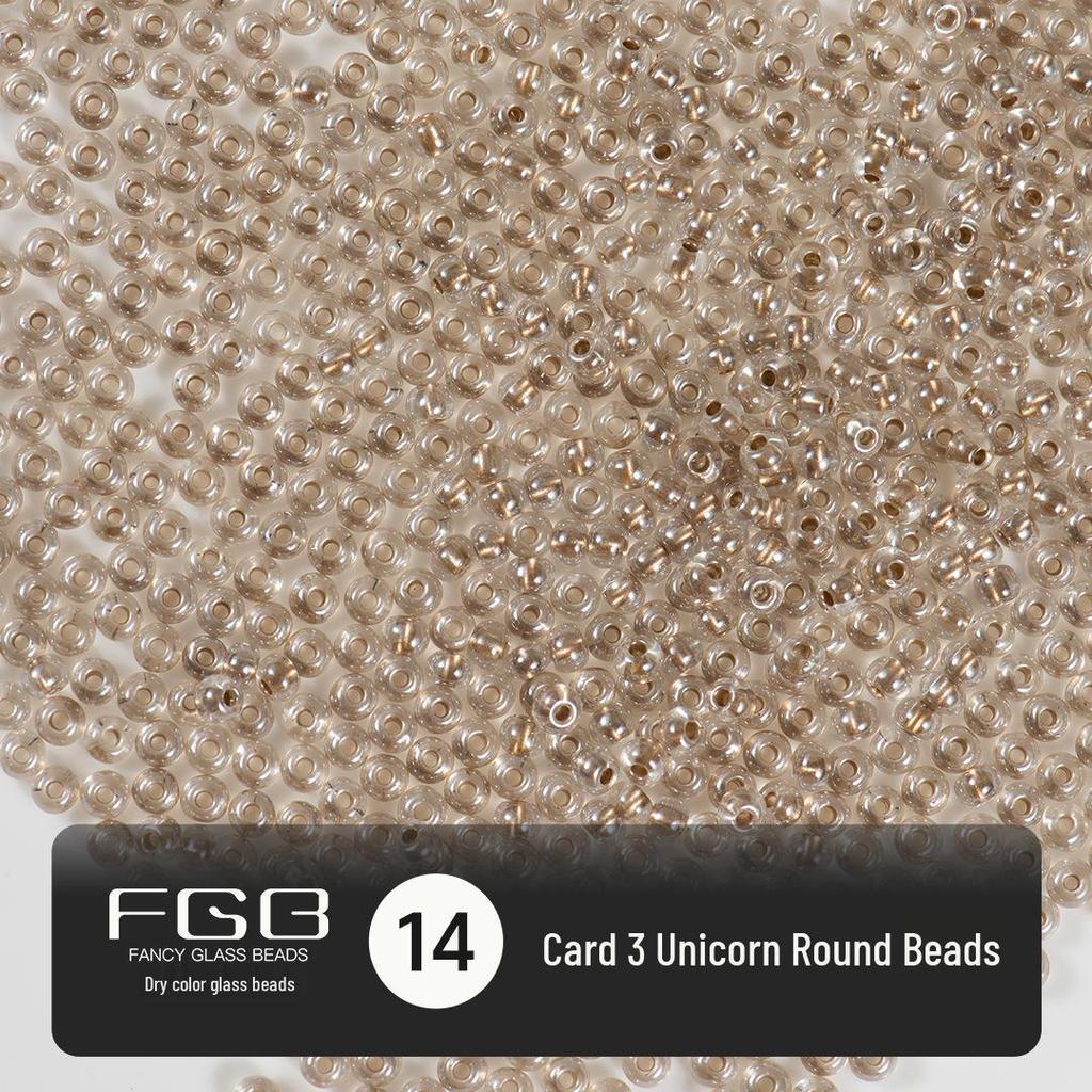 FGB Multicolor 3mm Dyed Core Unicorn Glass Seed Beads for DIY Jewelry and Bracelets