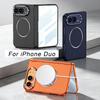 Magnetický závěs Vše v jednom pouzdro pro IPhone Duo Vnější sklo displeje Bezdrátové nabíjení Ultra tenký matný kryt pro pouzdro IPhone Duo