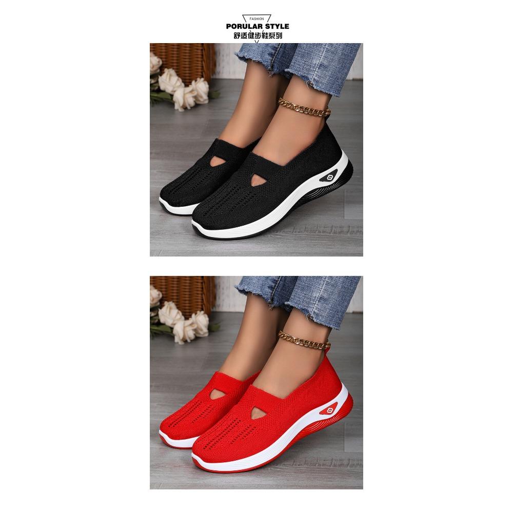 Women's Oversized Casual Shoes, Fly Woven Breathable Shoes, Women's Lightweight and Comfortable Mesh Shoes, Soft Soled Shallow Single Shoes