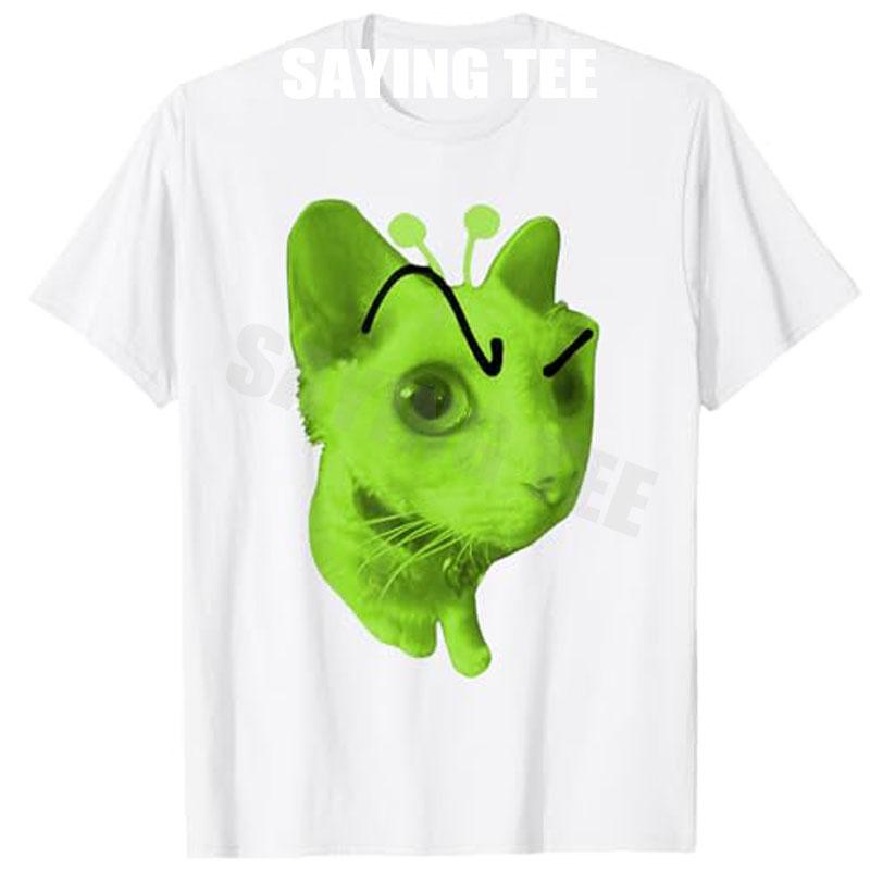 Chat Gnarp Chat Alien Rigolo Brainrot Chat Mignon OVNI Kitty T-shirt Esthétique Art Y2k Vêtements Cadeau Original T-shirt Graphique Étrangement Spécifique Haut