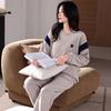 Island Fleece Pajamas Women'S Autumn And Winter Thin Fleece Round Neck Pullover Coral Fleece Loungewear Spring And Autumn Large Size Warm Suit