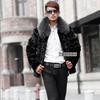 Mens Short Winter Fur Coat Thick Warm Faux Jacket With Fox Collar Slim Fit Casual Urban Style