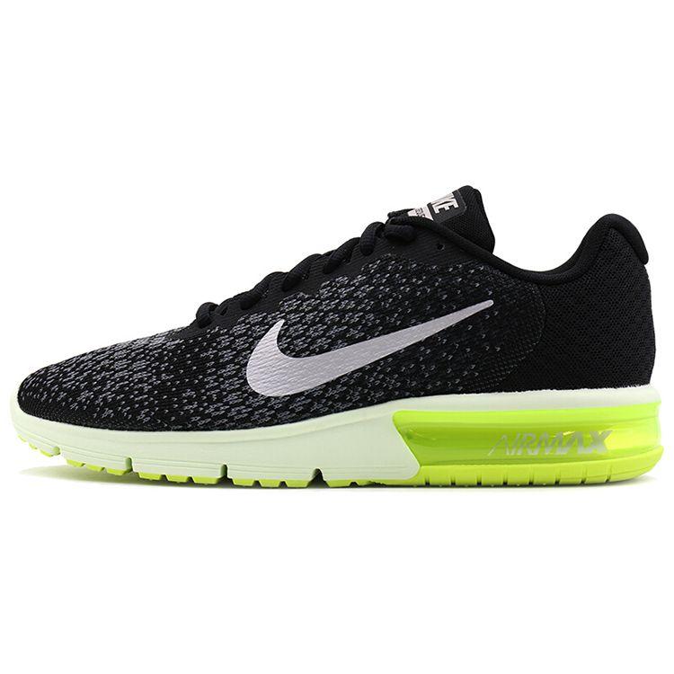 Nike Air Max Sequent Comfortable Mesh Low-Top Air Cushion Casual Running Shoes Unisex Sneaker Black Green 852461-011