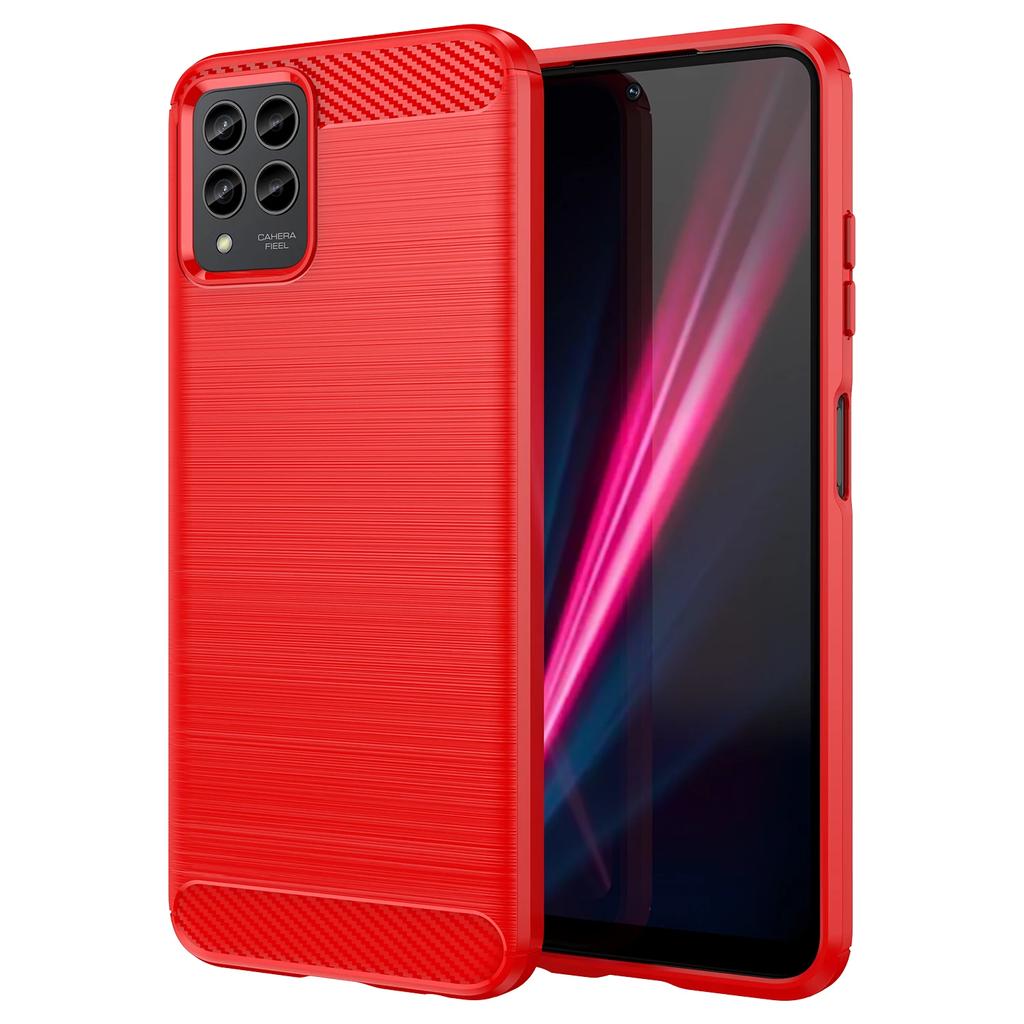 Carbon Fiber Texture TPU Case for T-Mobile Revvl 6x Pro 5G Revvl 6 T Phone Pro 5G Shockproof Protective Cover Funda Coque