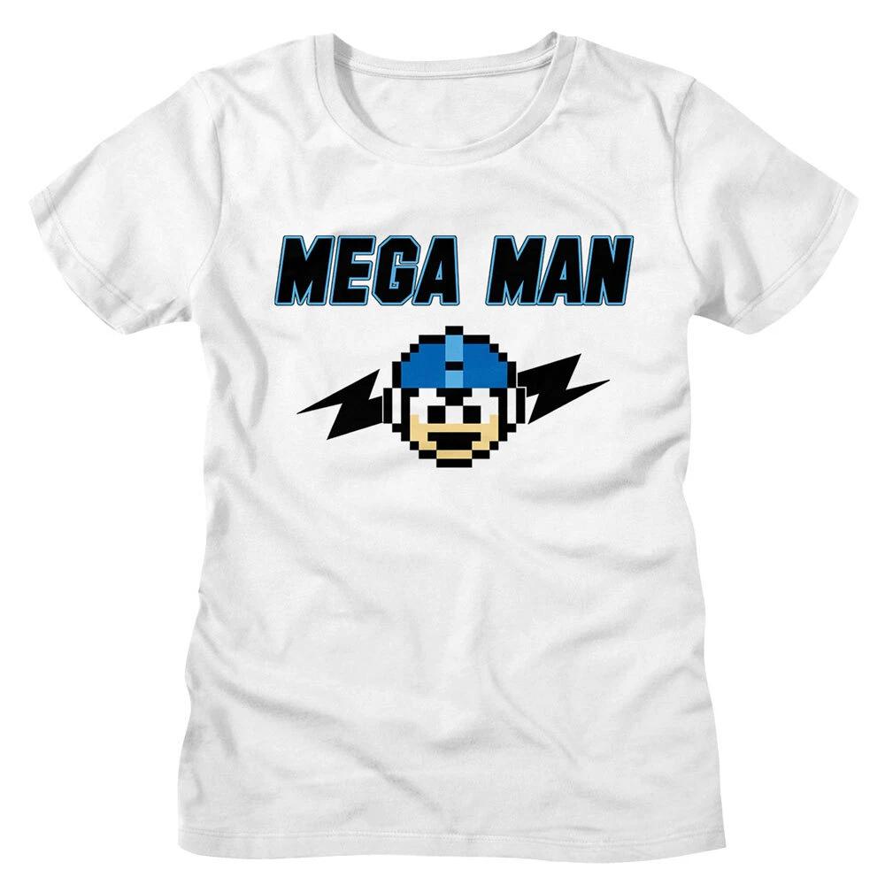 Mega Man Capcom Video Game Lightning Bolts 8 Bit Women s T Shirt Gamer Merch M