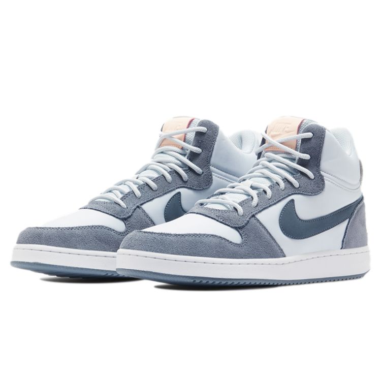 Nike Court Borough Mid Premium Pure Platinum Women Sneakers Grey Armory-Blue 844907-005
