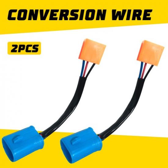 2x 9004 HB1 To 9003 HB2 Conversion Wire Two Harness Dual Beam Headlight Adapter