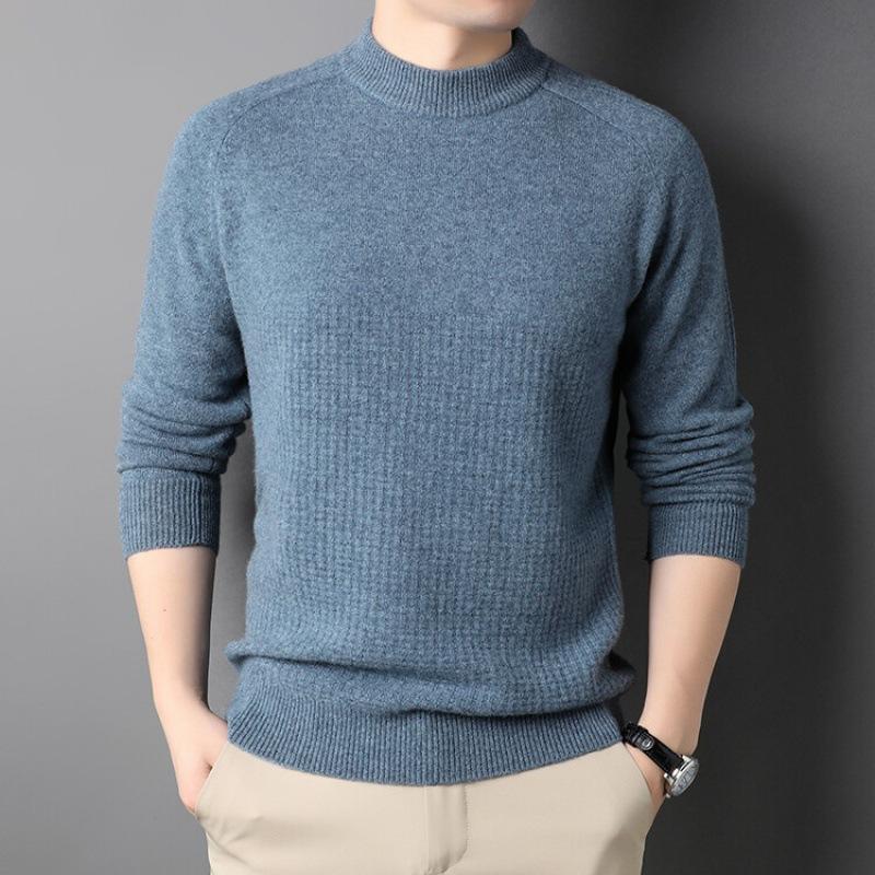 Осенне-зимний мужской свитер с полувысоким воротником, светящаяся рубашка, новый мужской свитер Tide 165 синий