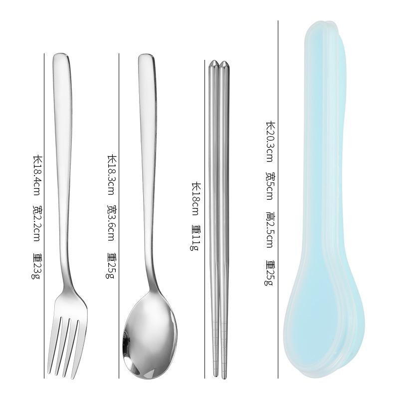 410 Stainless Steel Cutlery Set with Storage Case Korean Style Portable Tableware Set Home School Kitchen Dinnerware Services