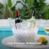 Ice Bucket Stable Flat Base, Clear Drink Bucket, Shatterproof, Beverage Tub, for