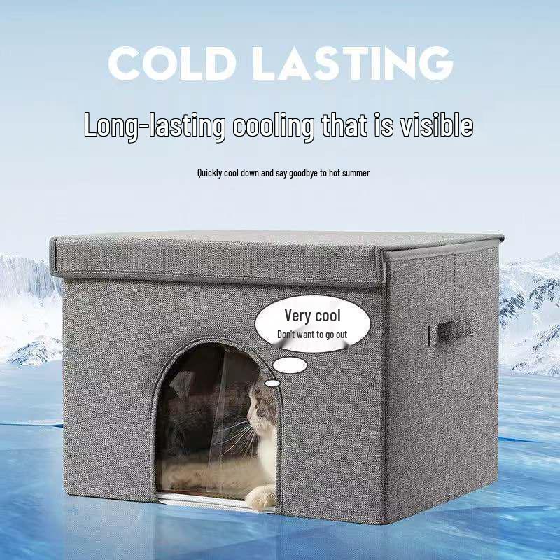 Portable Summer Cooling Nest for Cats & Dogs - Foldable, Air-Conditioned Sleep Pad